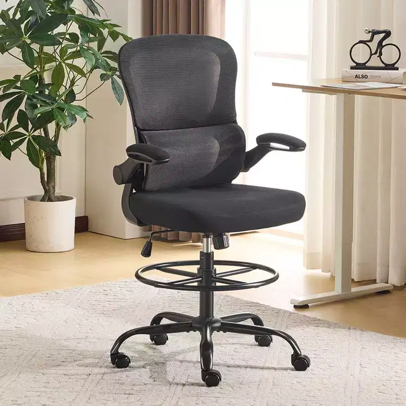 Karl Home | Breathable Mesh Tall Office Chair Drafting Chair With Adjustable Footrest Ring