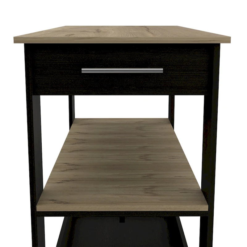FM Furniture Brooklyn 46 Kitchen Island, Two Shelves, Two Drawers
