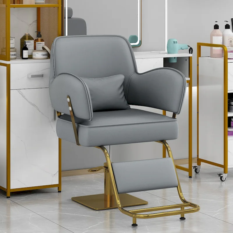 Swivel Barber Chair with Hydraulic Pump and Adjustable Height