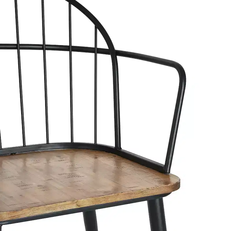Christopher Knight Home Loftia Modern Iron Frame Dining Chairs(Set of 4), Brown/Black