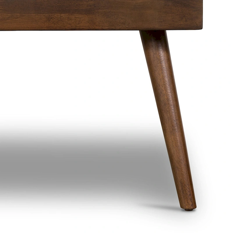 Poly & Bark Luca Fabric Bench - Tufted Seat with Solid Wood Legs