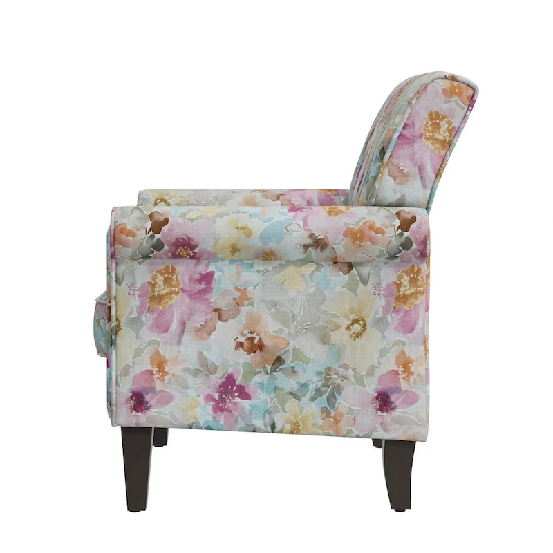 Herve Traditional Rolled Arm Accent Chair with Pewter Nailheads