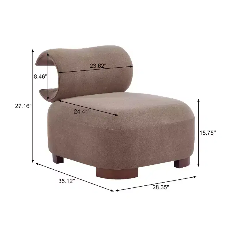 Christopher Knight Home Madison Modern Fabric Upholstered Armless Accent Chair with Sculpted Rolled Back