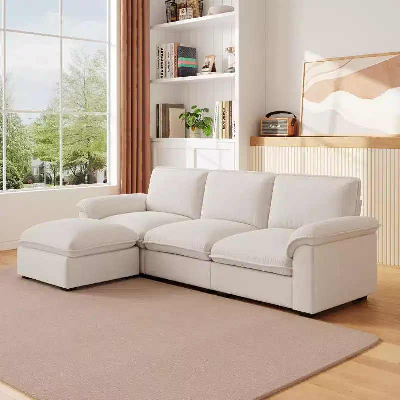 GDFStudio Havenridge Memory Foam Upholstered L-Sectional Sofa