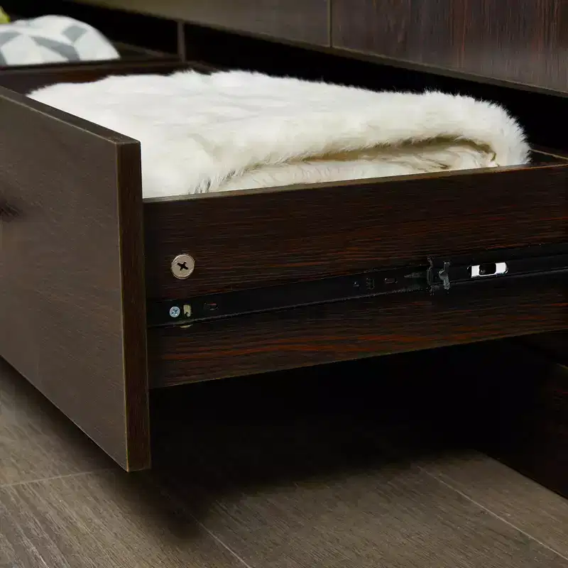 Keloyid Brown Wood 62.99 in. Armoire with 3 Drawers and 6 Shelves