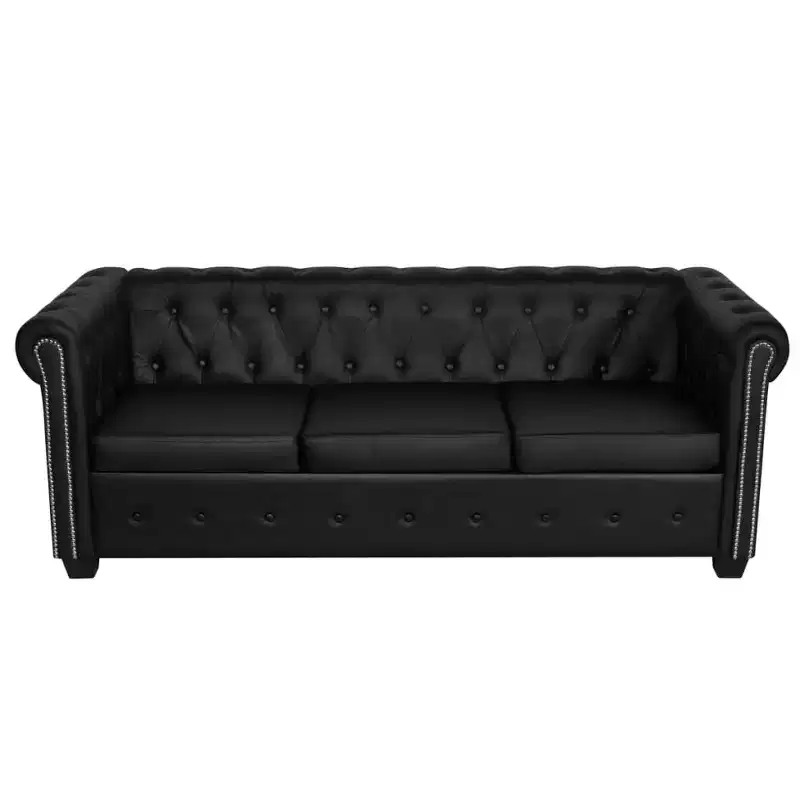 vidaXL Sofa Chesterfield Settee Couch with Tufted Arms Artificial Leather
