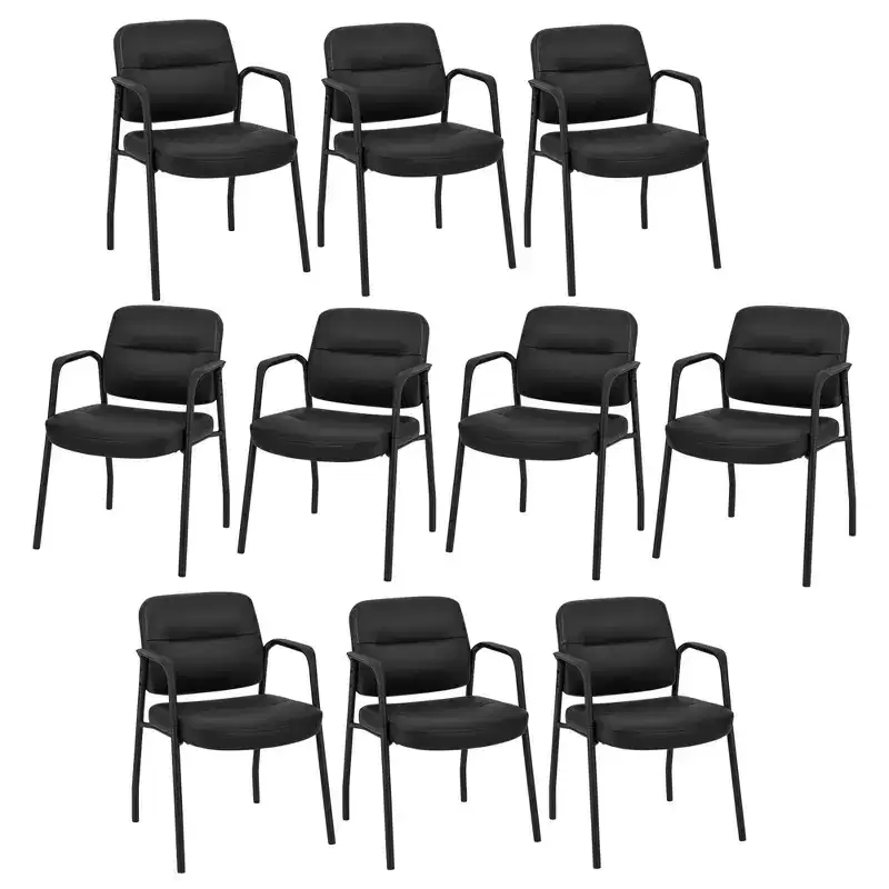 Costway Waiting Room Chair No Wheels Set of 2/4/6/8/10/12 with Integrated Armrests for Reception
