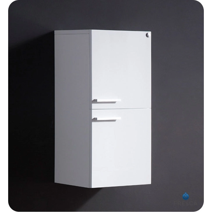 Fresca 27 Wall Mounted Bathroom Linen Cabinet with Two Storage Areas