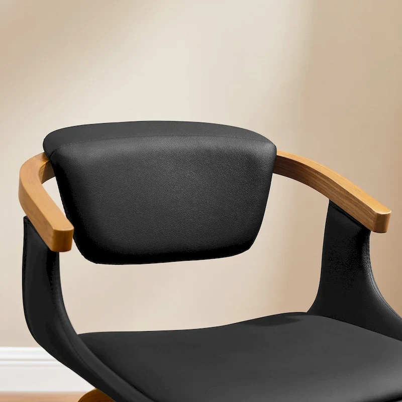 Modern Swivel Dining Chair, Upholstered Seat, 360-Degree Rotation, Mid-Century Style