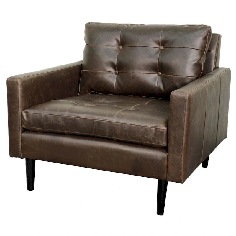 Vintage Dark Brown / Gray Single Armchair