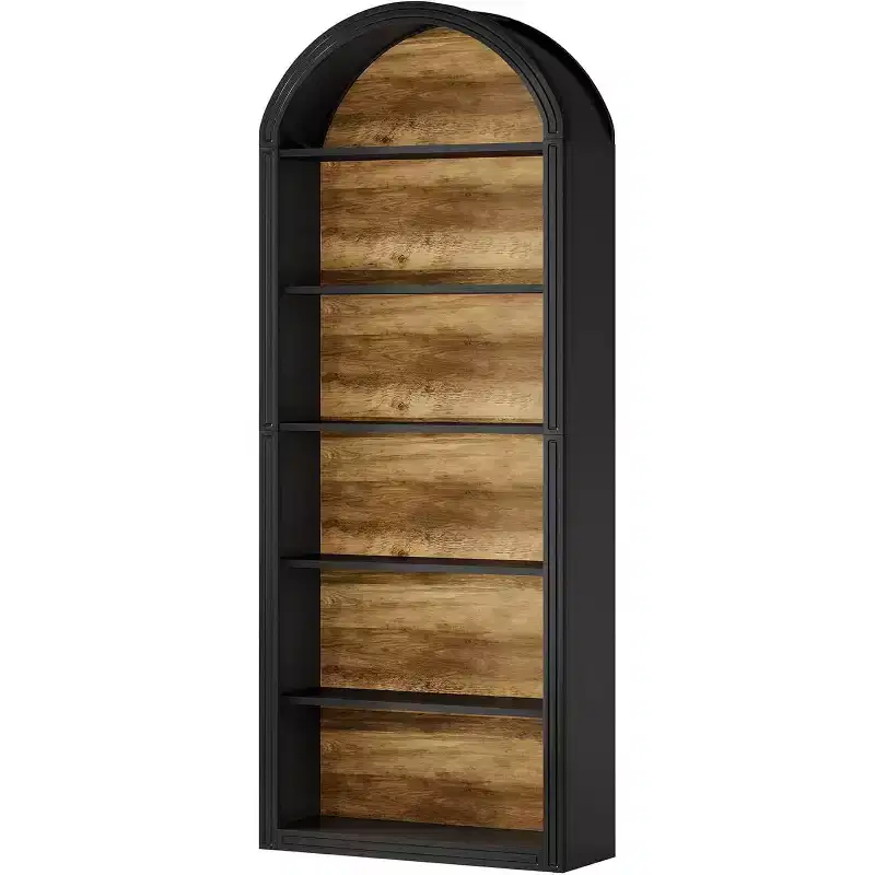 Lantine 6-Tier Arched Bookshelf, 77.16 Tall Bookcase, Floor Standing Open Display Rack Shelving Unit for Living Room, Home Office