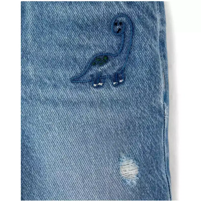 The Children's Place Baby Boys Embroidered Dino Jean Shorts
