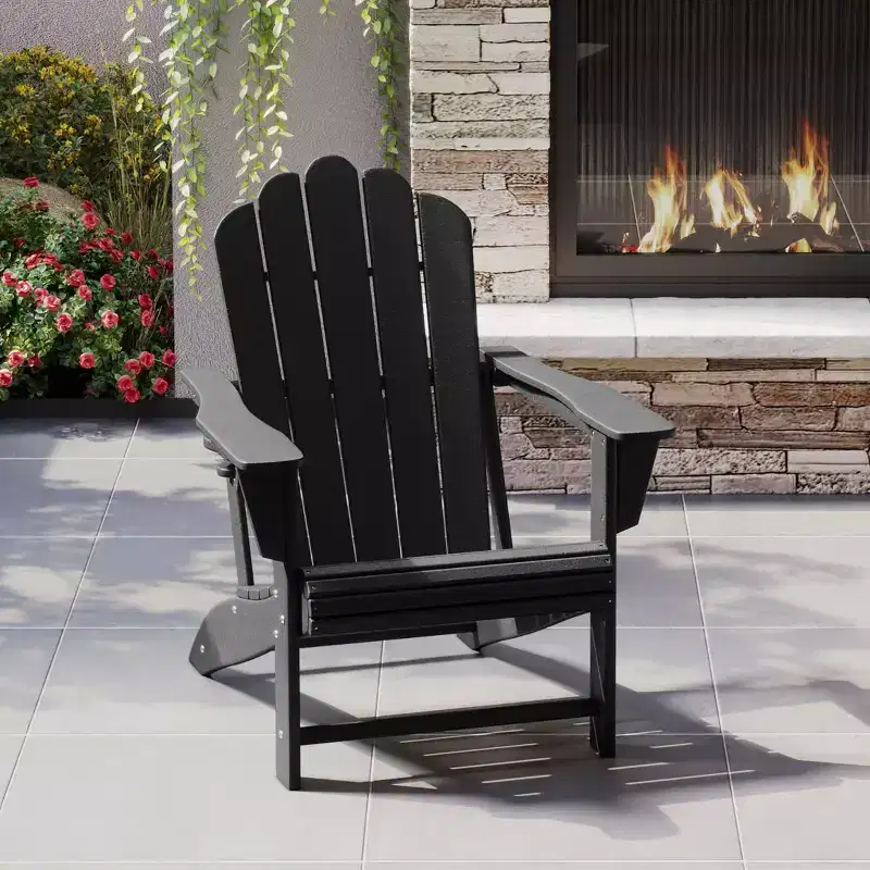 WestinTrends Highland Outdoor Patio HDPE Adirondack Chair With Cup Holder
