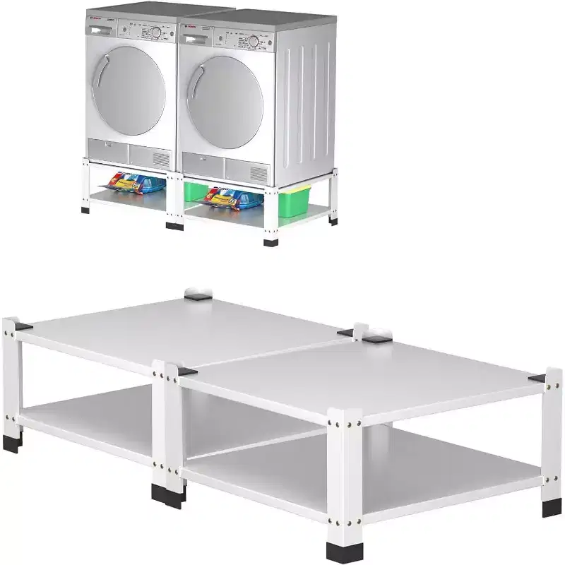 Laundry Pedestals Base with Storage Shelf, 800Lbs Capacity,Washer and Dryer Stand Universal Platform, 2PCS