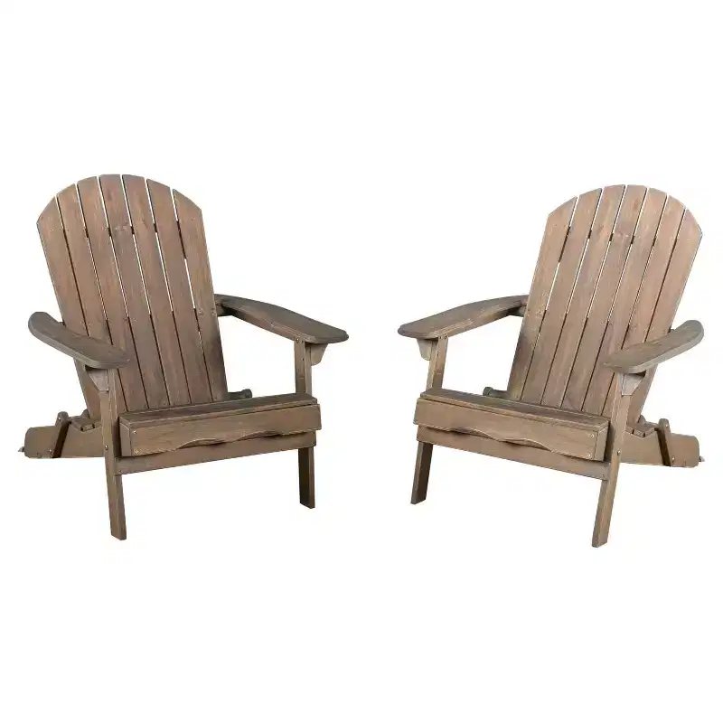 Hanlee Set of 2 Folding Wood Adirondack Chair - Christopher Knight Home