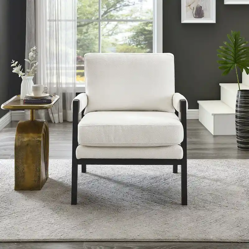Roundhill Furniture Kelly Mid-Century Modern Chenille Upholstered Accent Armchair