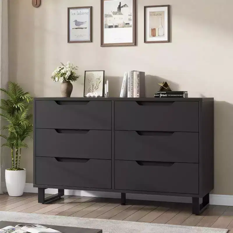 7 Dresser For Bedroom, 47.2 Wide Dresser, Freestanding Vertical Drawer Cabinet With Storage, Wooden Closet Storage Chest For Living Room