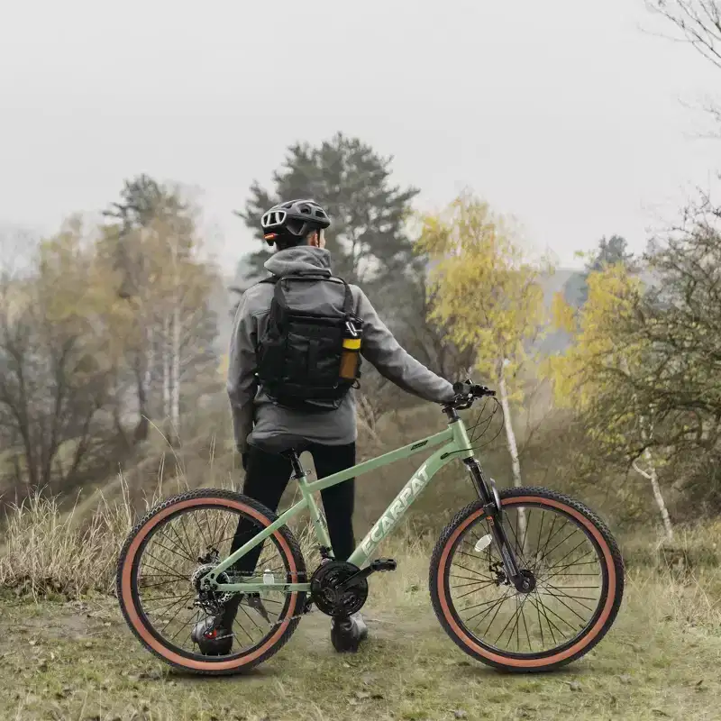 NAYSAYE Bicycle 27.5 Inch Mountain Bike for Adults with Disc Brakes for Commuting and Outdoor Exploration, Green, 70*27.5*40