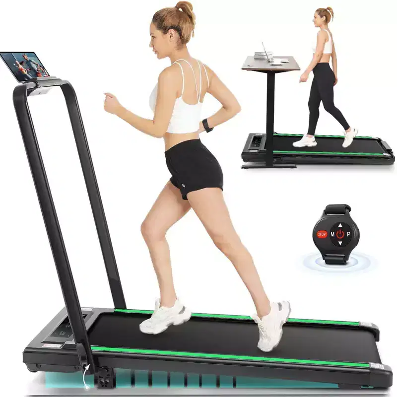 KRISRATE Treadmills with Incline & Touch Screen & Remote Watch for Home, Folding Walking Pad with Handle Bar,3.5HP 7.5MPH Under Desk Treadmill