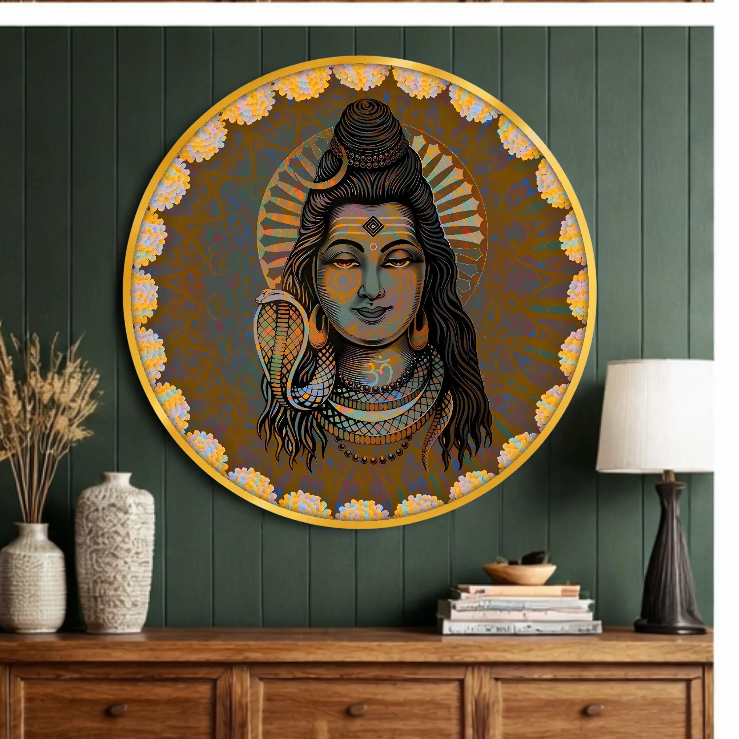 Beautiful Lord Shiv Ji Wall Painting For Home Decor,Shiv Ji HD Printed Wall Art For Wedding Gift,Wall Art for Office Living Room, Bedroom & Temple (12 Inches)