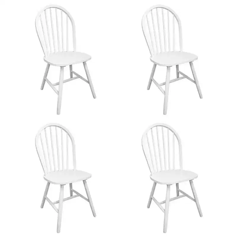 White Rubberwood Armless Dining Chair (Set of 2 or 4)