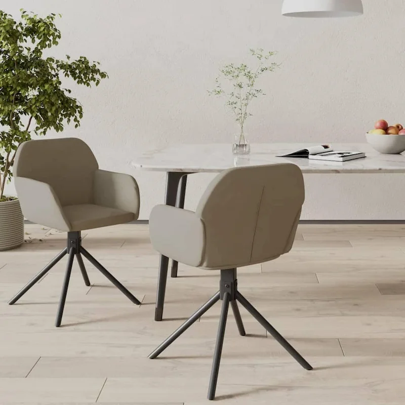 vidaXL Swivel Dining Chairs 2 Pcs Accent Chair for Kitchen Living Room Velvet - 21.3   x 23   x 31.3
