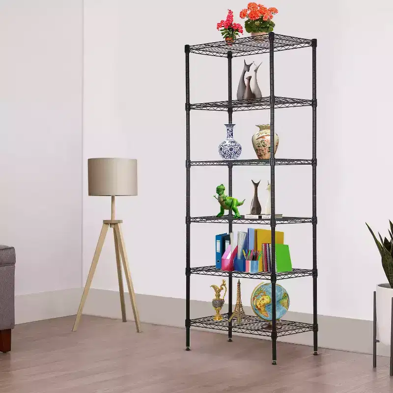 6-Tier Shelving Metal Shelves Unit Garage Shelving Adjustable Standing Shelf Multi-Functional Use for Home Office or Commercial