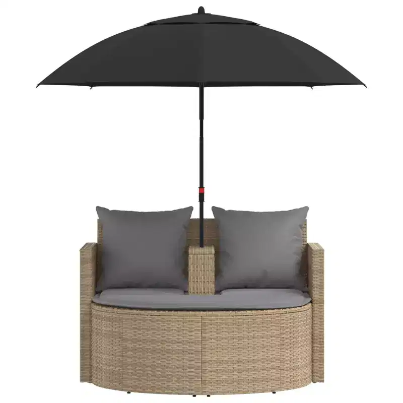 vidaXL Garden Sofa with Cushion 8 pcs Beige and Light Grey Poly Rattan