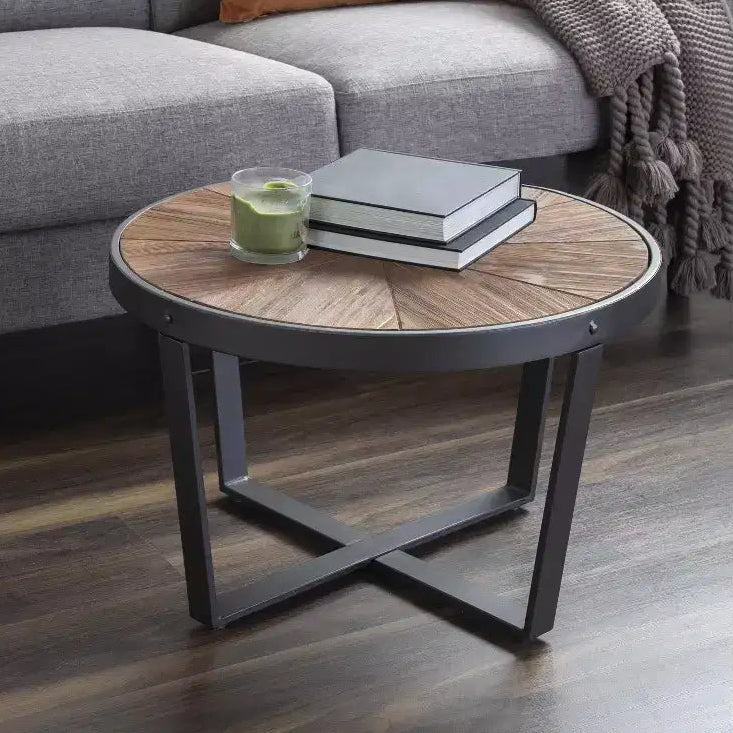 Round Metal Coffee Table, 24x24x15.5