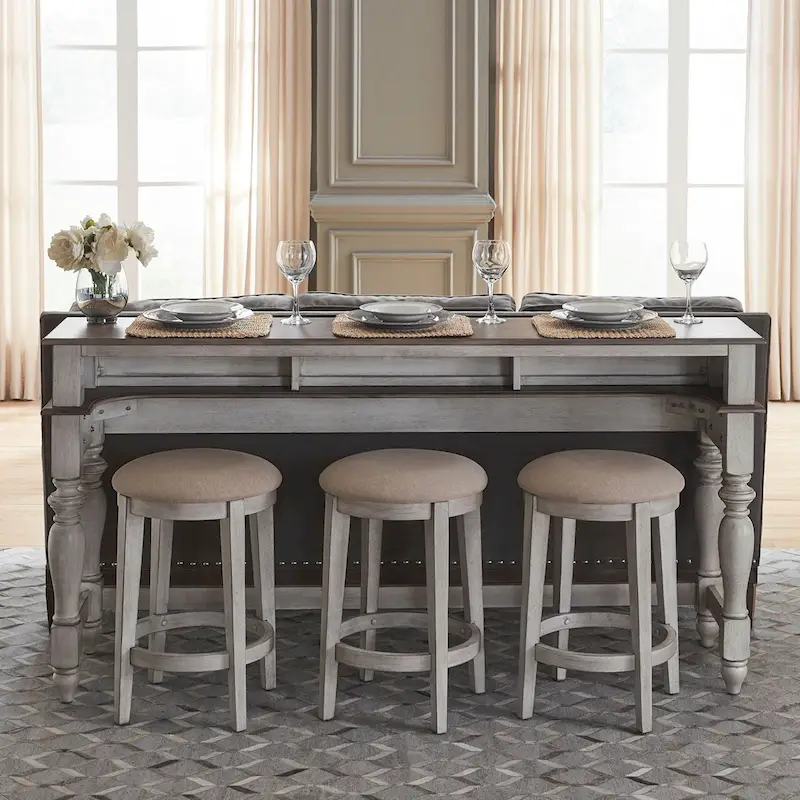 Ocean Isle Antique White 4-Piece Console Table Set