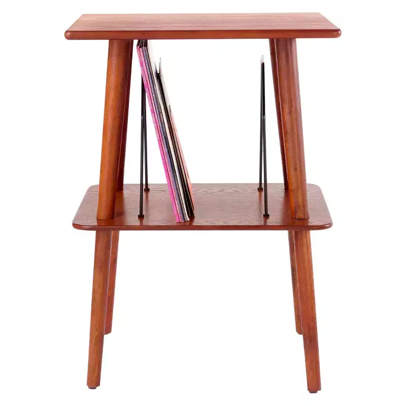 Hardwood Entertainment Stand with Record Storage