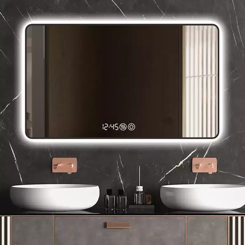 GDFStudio Rion Modern 39W Rectangular Vanity Mirror with Rounded Corners and 3 Lighting Modes