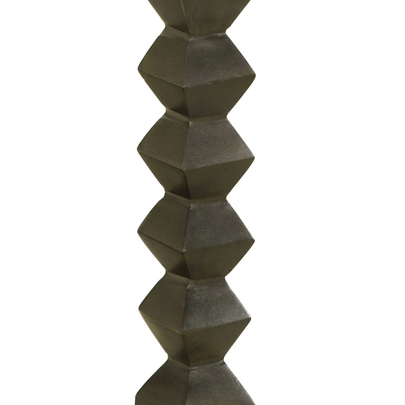 Drink Side Table, 11 Inch Round Marble, Spindle Pedestal Base, White, Gray