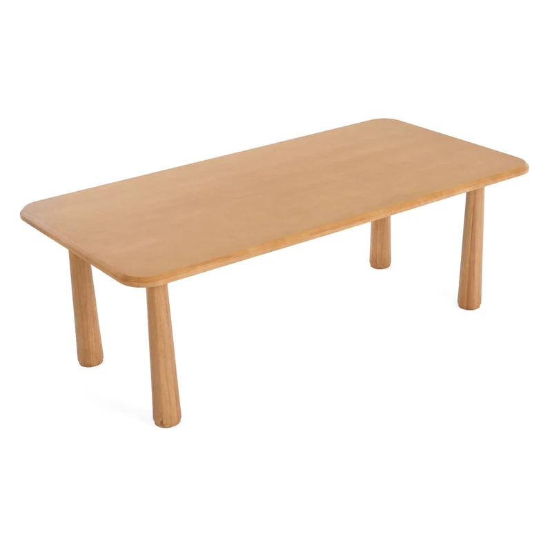 Modern 87 Natural Acacia Rectangular Dining Table - Beige