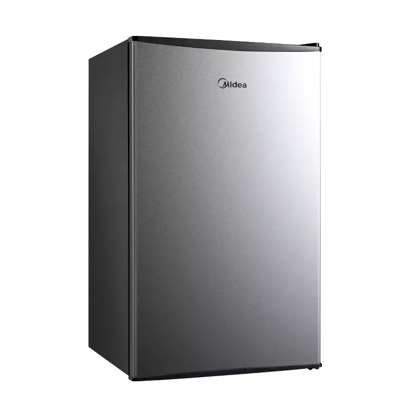 Midea 3.3 cu ft Mini Refrigerator Silver, Energy Star Certified, Freestanding, Reversible Door, 3 Shelves