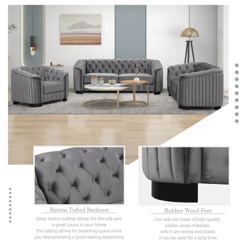64.3 Velvet Upholstered Loveseat Sofa,Modern Loveseat Sofa with Thick Removable Seat Cushion,2-Person Loveseat Sofa Couch