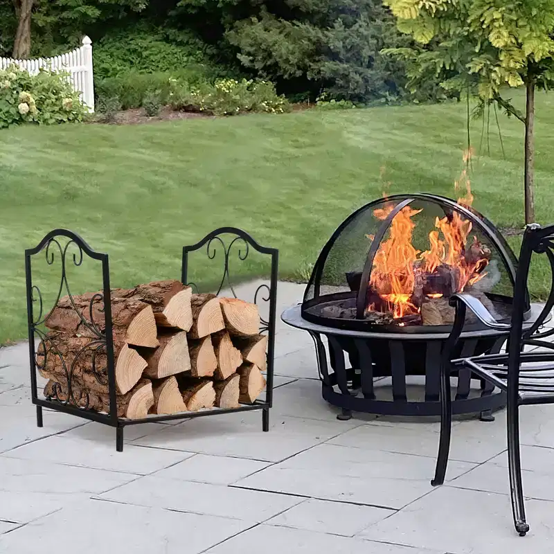 Costway 17'' Firewood Storage Rack Steel Firewood Storage Log Holder