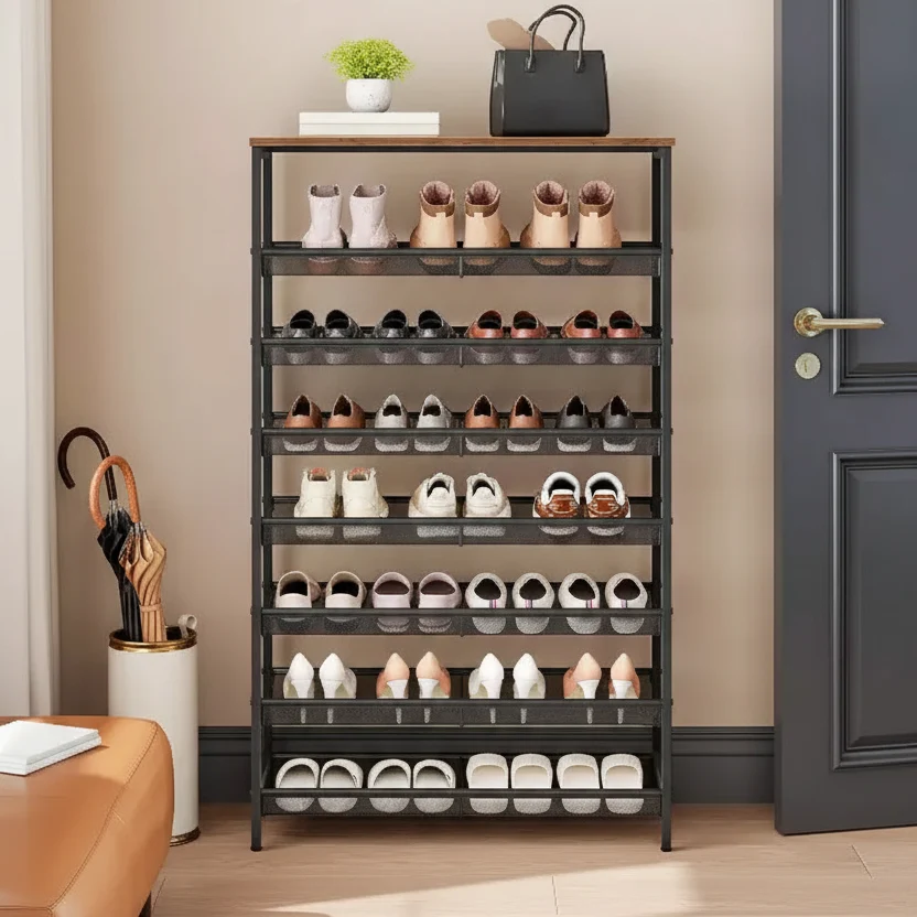 Metal Shoe Rack 8-Tier 53.9''H x 29.5''W x 11.8''D