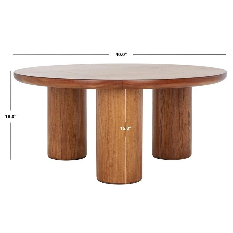 SAFAVIEH Heivi 3 Leg Round Coffee Table - 40 W x 40 D x 18 H - 40Wx40Dx18H