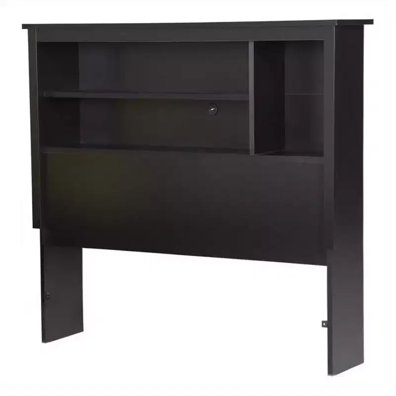 Kid's Twin Bookcase Headboard – Wood, Open Storage, Bed Frame Mounted