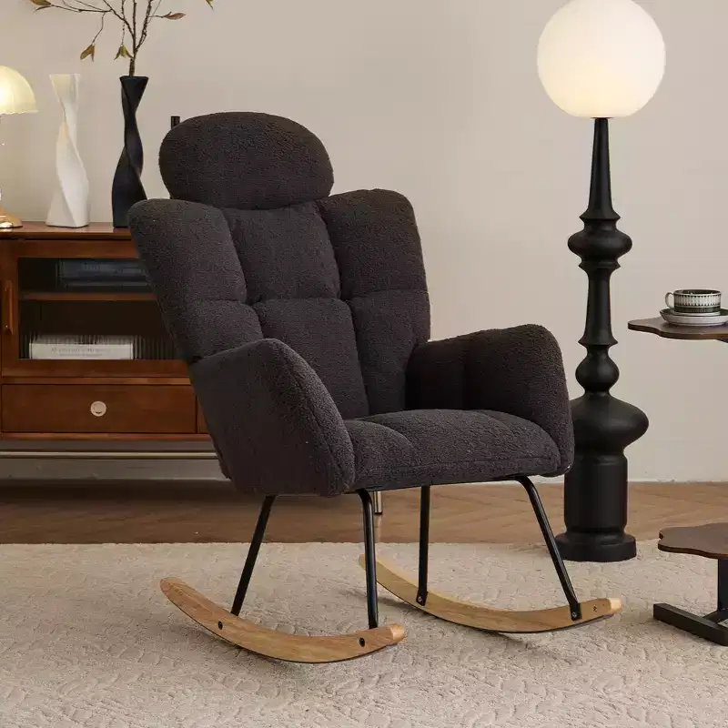 Zeus & Ruta Mid Century Modern Accent Arm Chair Padded Seat with High Backrest and Pillows (Ivory/Dark Gray/Pink)