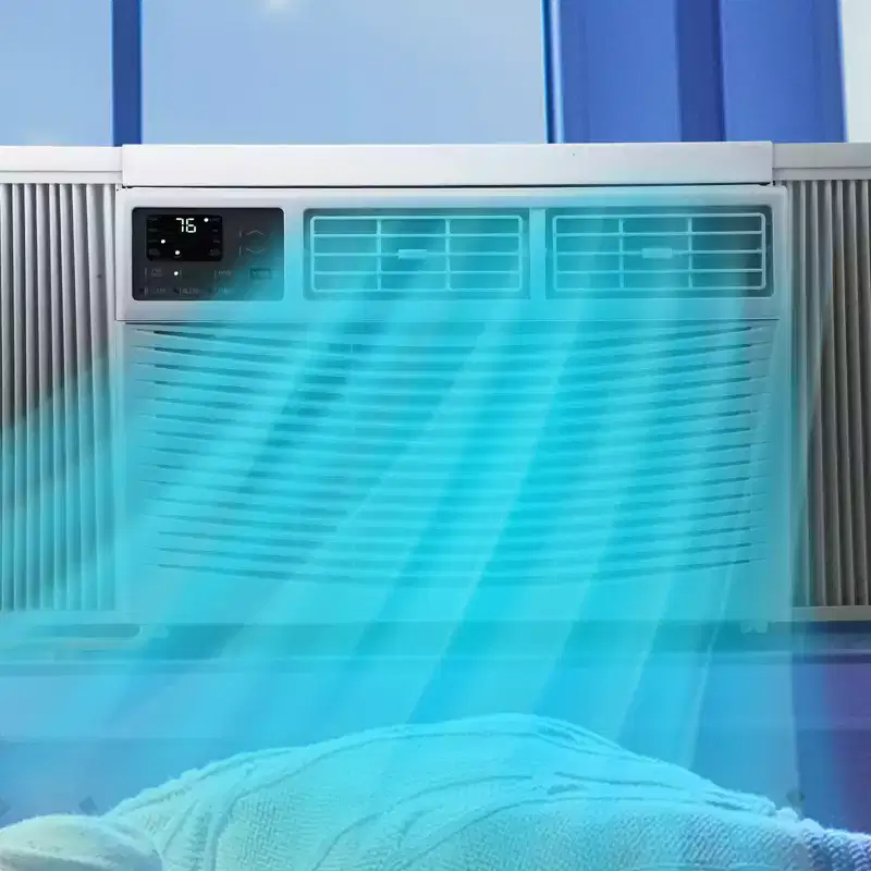 Garvee 10000 BTU Window Air Conditioner with Remote, Cools 350 Sq Ft, 3 Speeds Quiet LED Display, Easy Install for Bedroom, Office