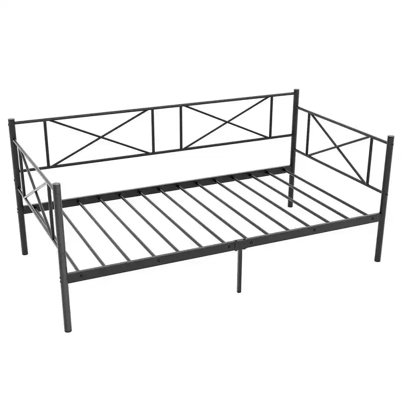 Twin Size Metal Daybed, Modern Platform Bed with Heavy-duty Metal Slat Support