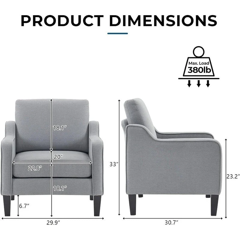 Mid-Century Modern Accent Chair, Single Seat – Multi-Color Options