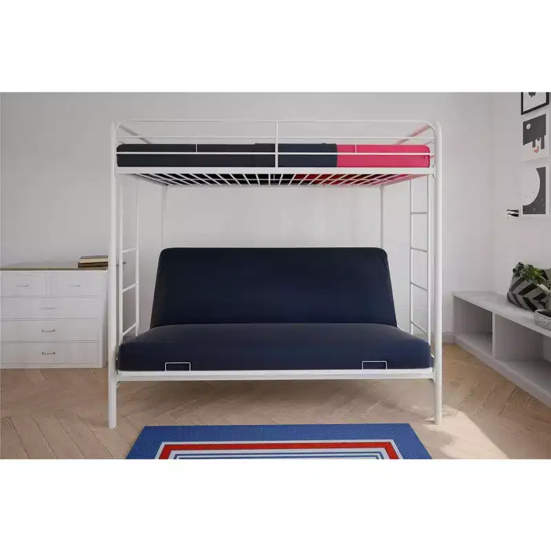 DHP Twin Over Futon Metal Bunk Bed