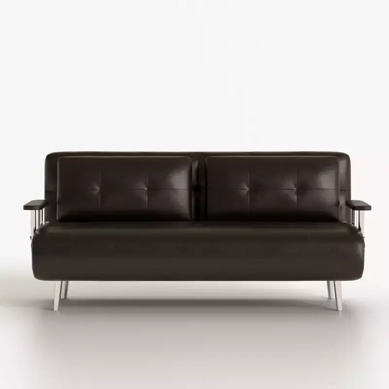 70.86 in. Mid Century Modern Cognac Faux Leather Convertible Sofa Bed with High Density Foam and Hidden Support Legs Gaoyangjiaju