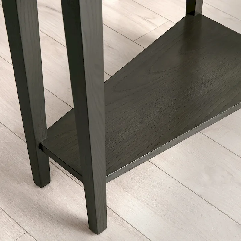 Teegan Solid Wood Recliner Wedge End Side Table with Shelf