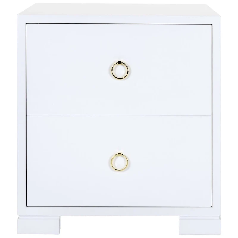 White/ Gold Lacquer Chest - 24Wx18Dx26H