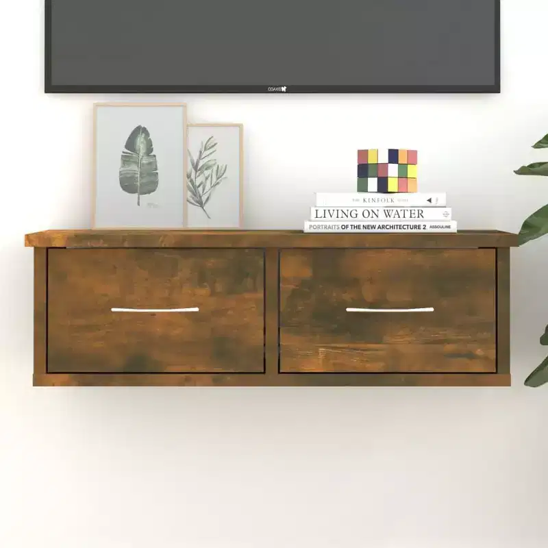vidaXL Wall Cabinet Smoked Oak Engineered Wood Standard Wall Cabinet