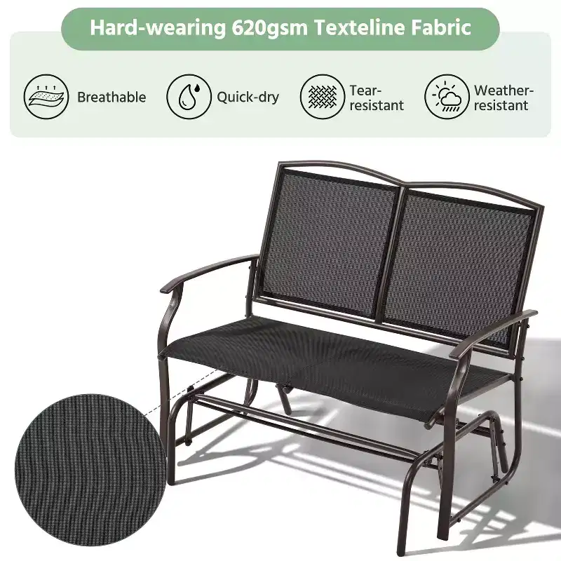 Yaheetech Patio Swing Glider Bench with Steel Frame